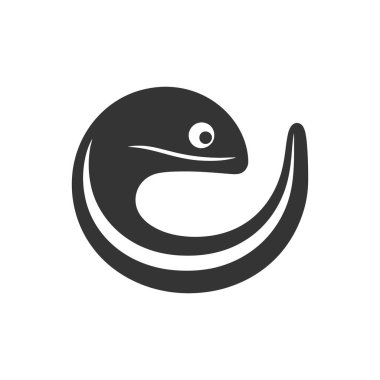 Beyaz Arkaplanda Kurdele Yılan Balığı Simgesi - Basit Vektör İllüstrasyonu