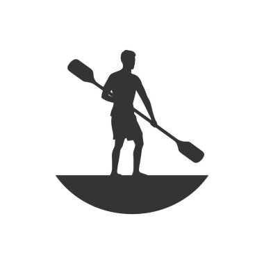 Beyaz Arkaplanda Paddleboard Simgesi - Basit Vektör İllüstrasyonu