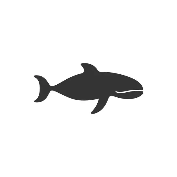 ホワイトバックグラウンドの精子クジラアイコン シンプルなベクターイラスト — ストックベクタ
