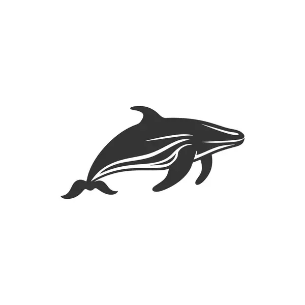 Εικονίδιο Φάλαινας Humpback Λευκό Φόντο Απλή Διανυσματική Απεικόνιση — Διανυσματικό Αρχείο
