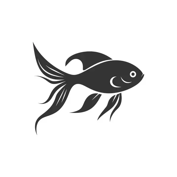 Beyaz Arkaplanda Guppy Balığı Simgesi Basit Vektör Llüstrasyonu — Stok Vektör