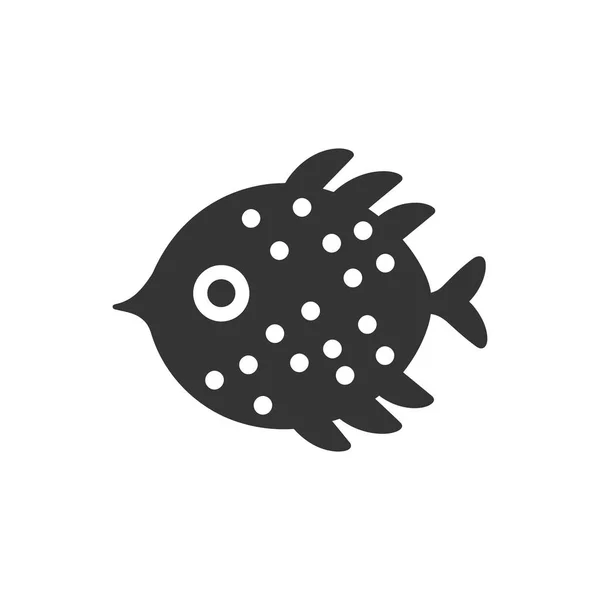 Εικονίδιο Pufferfish Λευκό Φόντο Απλή Διανυσματική Απεικόνιση — Διανυσματικό Αρχείο