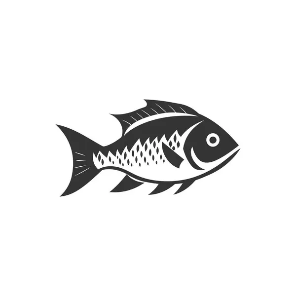 Snapper Fisch Symbol Auf Weißem Hintergrund Einfache Vektorillustration — Stockvektor