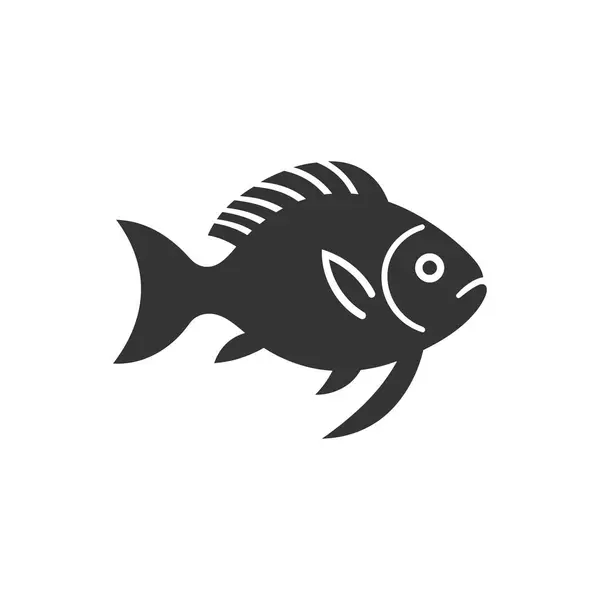Піктограма Риби Халібута Білому Тлі Проста Векторна Ілюстрація — стоковий вектор