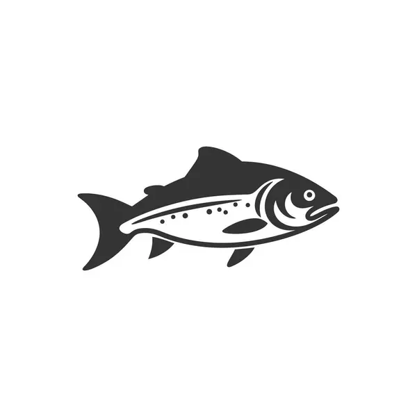 stock vector Salmon fish Icon on White Background - Simple Vector Illustration