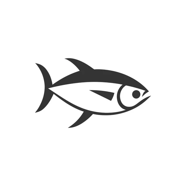 Tuňák Ikona Bílém Pozadí Jednoduché Vektorové Ilustrace — Stockový vektor