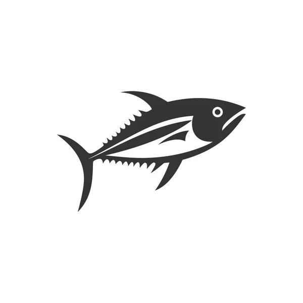 배경에 Tuna 물고기 아이콘 간단한 일러스트레이션 — 스톡 벡터