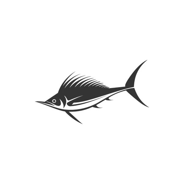 Atlantischer Segelfisch Auf Weißem Hintergrund Einfache Vektorillustration — Stockvektor
