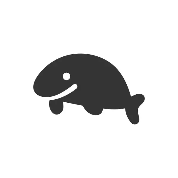Dugong Icon White Background Simple Vector Illustration — Stock Vector