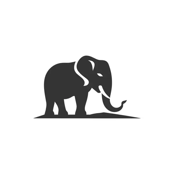 Икона Слона Белом Фоне Простая Векторная Иллюстрация — стоковый вектор