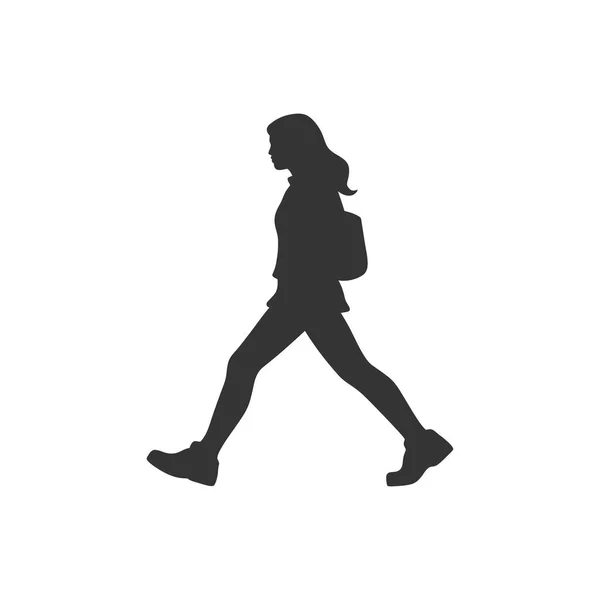 Woman Walking Icon White Background Simple Vector Illustration — Stock Vector