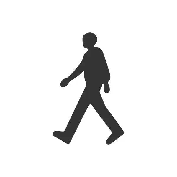 Περπάτημα Εικονίδιο Λευκό Φόντο Απλή Διανυσματική Απεικόνιση — Διανυσματικό Αρχείο