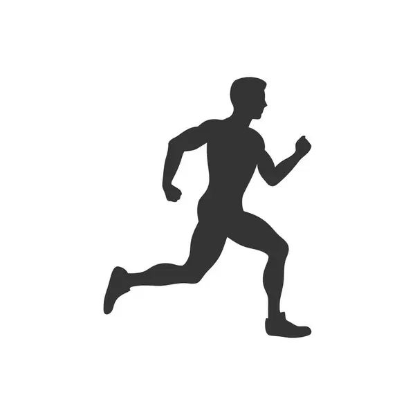 Junger Mann Sprintet Ikone Auf Weißem Hintergrund Simple Vector Illustration — Stockvektor