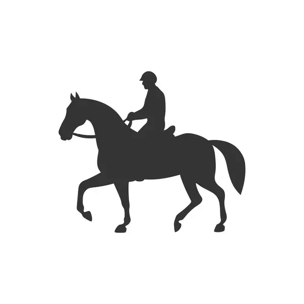 Horseback Riding Icon White Background Simple Vector Illustration — Stock Vector