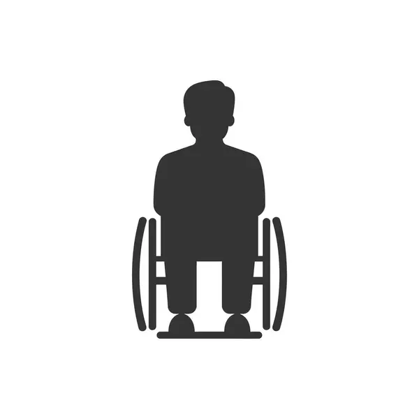 Paciente Cadeira Rodas Ícone Sobre Fundo Branco Ilustração Vetorial Simples —  Vetores de Stock