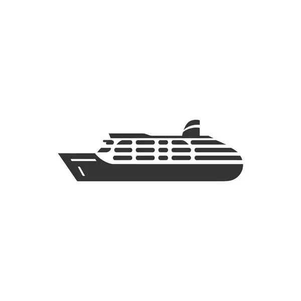 Cruiseschip Icon Witte Achtergrond Eenvoudige Vectorillustratie — Stockvector