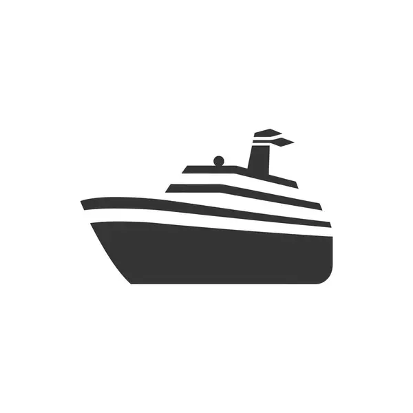 Výletní Loď Ikona Bílém Pozadí Jednoduché Vektorové Ilustrace — Stockový vektor