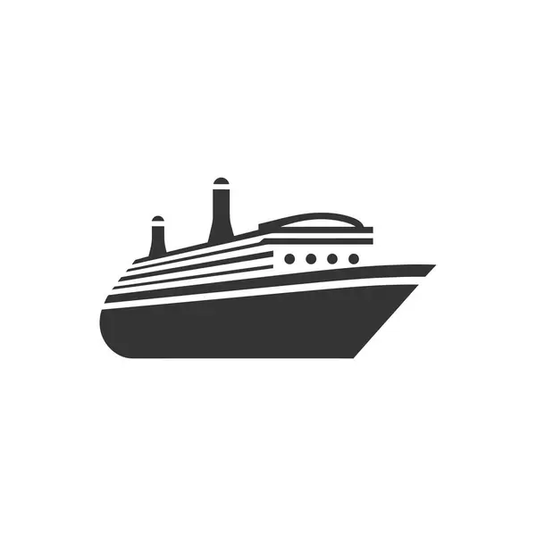 ホワイトバックグラウンドのクルーズ船アイコン シンプルなベクターイラスト — ストックベクタ