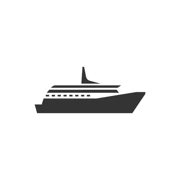 Kreuzfahrtschiff Ikone Auf Weißem Hintergrund Einfache Vektorillustration — Stockvektor