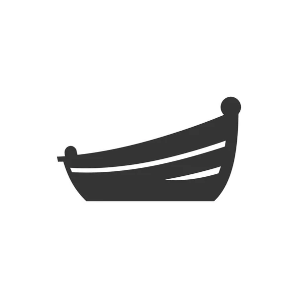 Kleine Boot Icoon Witte Achtergrond Eenvoudige Vectorillustratie — Stockvector