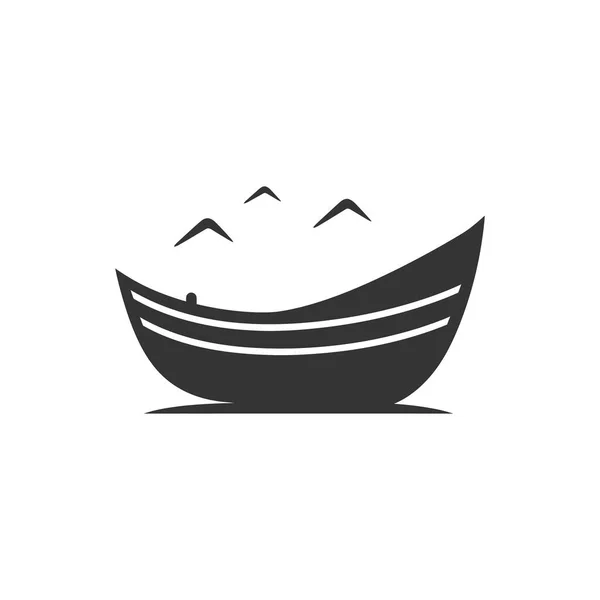 Icona Piccola Barca Sfondo Bianco Illustrazione Vettoriale Semplice — Vettoriale Stock