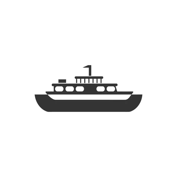 Traghetto Icona Sfondo Bianco Semplice Illustrazione Vettoriale — Vettoriale Stock
