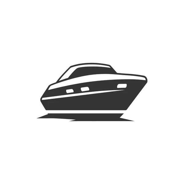 Speedboot Icoon Witte Achtergrond Simple Vector Illustration — Stockvector