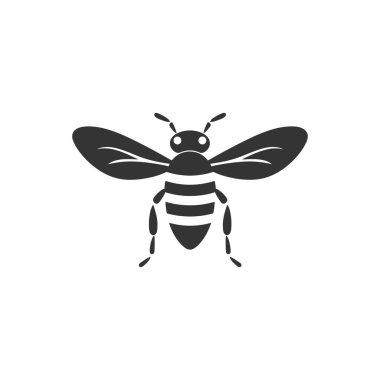 Beyaz Arkaplanda Yabanarısı Böceği Simgesi - Basit Vektör İllüstrasyonu