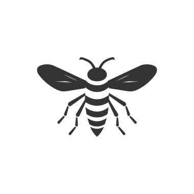 Beyaz Arkaplanda Yabanarısı Böceği Simgesi - Basit Vektör İllüstrasyonu