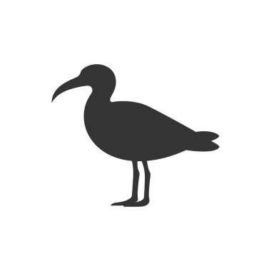 Beyaz Arkaplanda Albatros kuş simgesi - Basit Vektör İllüstrasyonu