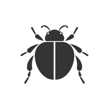 Beyaz Arkaplanda Uğur Böceği Simgesi - Basit Vektör Resimleri