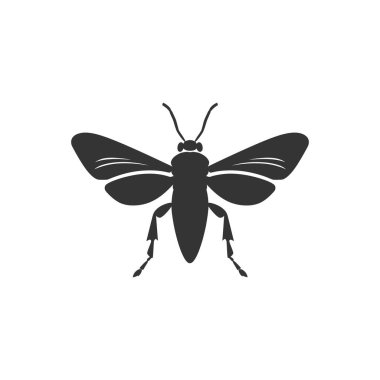 Beyaz Arkaplanda Çekirge Böceği Simgesi - Basit Vektör Resimleri