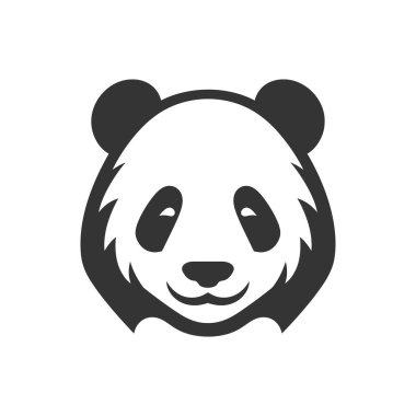 Beyaz Arkaplanda Dev Panda Simgesi - Basit Vektör Resimleri