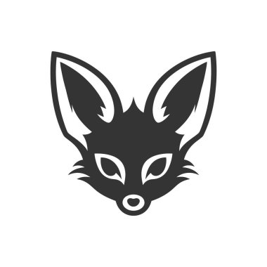 Beyaz Arkaplanda Fennec Fox Simgesi - Basit Vektör Resimleri