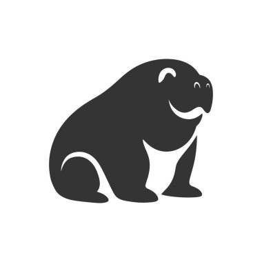 Beyaz Arkaplanda Fil Fok Simgesi - Basit Vektör Resimleri