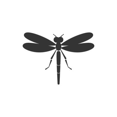 Beyaz Arkaplanda Yusufçuk Böceği Simgesi - Basit Vektör Resimleri