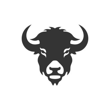 Beyaz Arkaplanda Bufalo Simgesi - Basit Vektör İllüstrasyonu