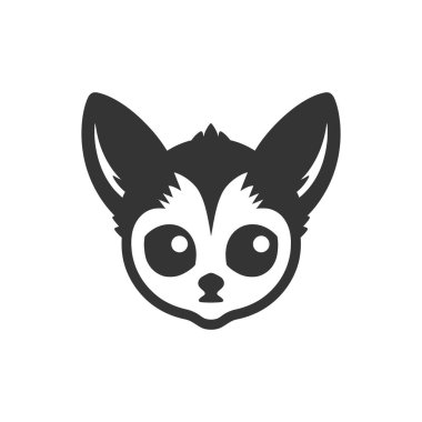 Beyaz Arkaplanda Bushbaby Simgesi - Basit Vektör İllüstrasyonu
