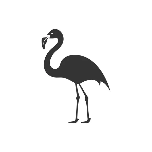 Ícone Pássaro Flamingo Fundo Branco Ilustração Vetorial Simples Vetor De Stock