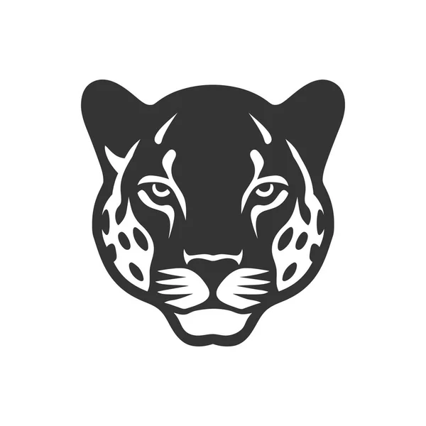 Leopard Icon White Background Simple Vector Illustration Dalam Bahasa Inggris Stok Ilustrasi 