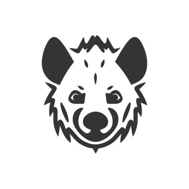 Beyaz Arkaplanda Sırtlan Simgesi - Basit Vektör İllüstrasyonu