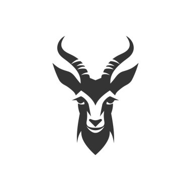 Beyaz Arkaplanda Antilop Simgesi - Basit Vektör İllüstrasyonu