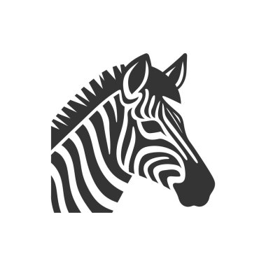 Beyaz Arkaplanda Zebra Simgesi - Basit Vektör İllüstrasyonu