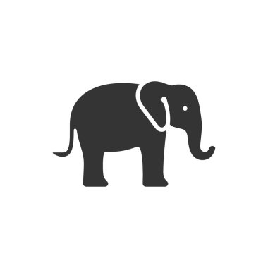 Beyaz Arkaplanda Fil Simgesi - Basit Vektör Resimleri