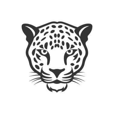 Beyaz Arkaplanda Jaguar Simgesi - Basit Vektör İllüstrasyonu
