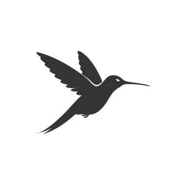 Beyaz Arkaplanda Sinekkuşu Simgesi - Basit Vektör Resimleri