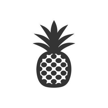 Beyaz Arkaplanda Ananas Simgesi - Basit Vektör İllüstrasyonu