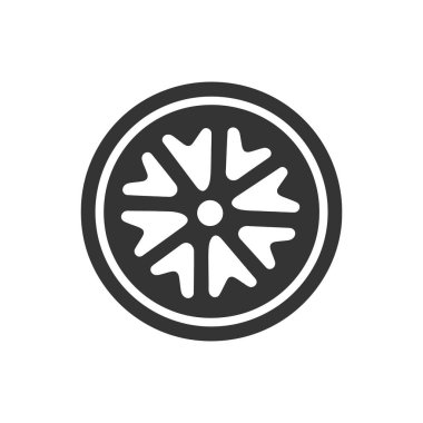 Beyaz Arkaplanda Domates Dilimi Simgesi - Basit Vektör İllüstrasyonu