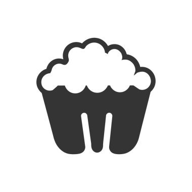 Beyaz Arkaplanda Tereyağlı Patlamış Mısır Simgesi - Basit Vektör İllüstrasyonu