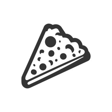 Beyaz Arkaplanda Peynir Quesadilla Simgesi - Basit Vektör İllüstrasyonu